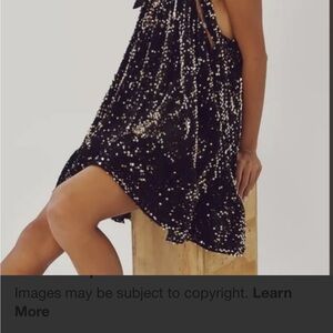 Free People Black Sequin Mini Dress